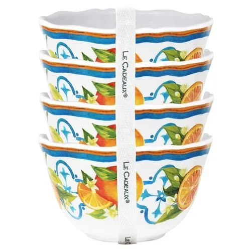 Valencia Global Orange Melamine Citrus Dessert Bowl – Set of 4