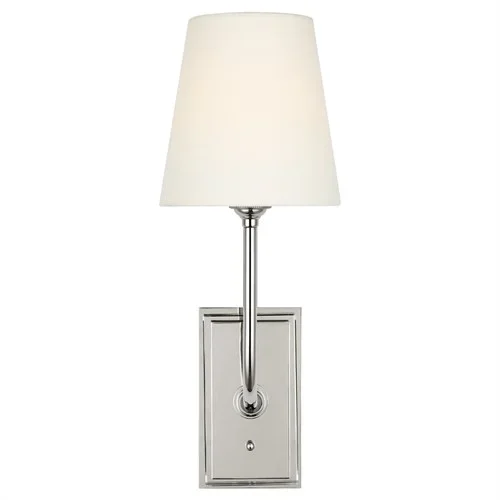 Visual Comfort Hulton Updated Traditional Polished Nickel Cordless Single Armed Sconce