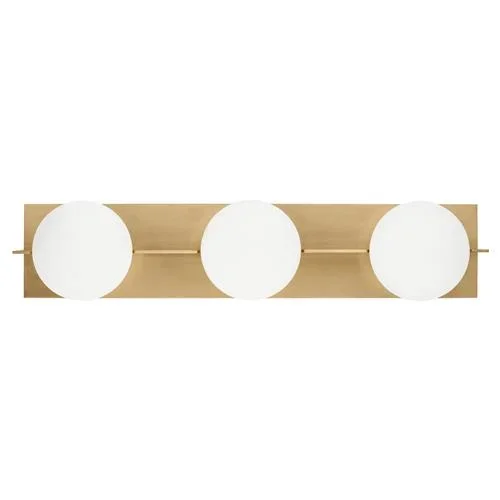 Visual Comfort Modern Orbel Natural Brass 3 Light Bath Sconce
