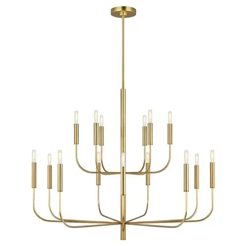 Visual Comfort Studio Brianna Modern Burnished Brass 2 Tier Chandelier