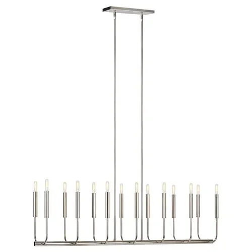Visual Comfort Studio Brianna Modern Polished Nickel Linear Chandelier