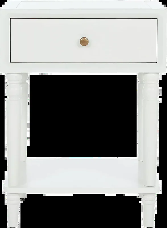 Wateree Off-White Light Wood,White Nightstand