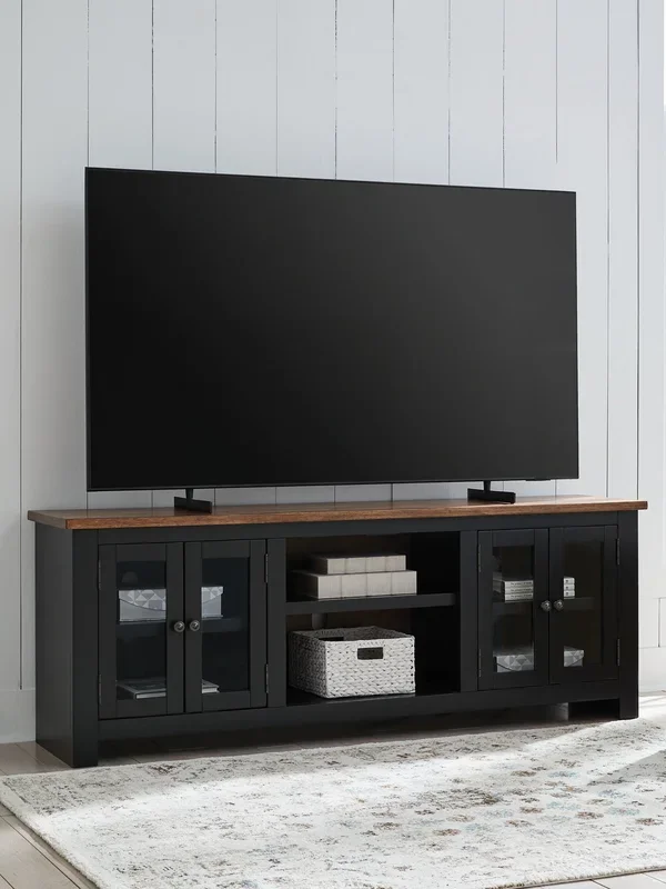 Wildenauer – Brown / Black – XL TV Stand With Fireplace Option