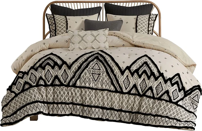 Yce Natural Beige,White 3 Pc Full Comforter Set