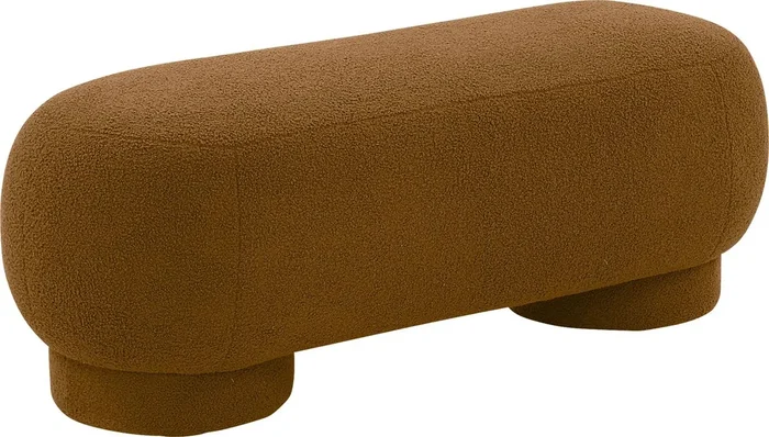 Zacate Brown Polyester Fabric Ottoman